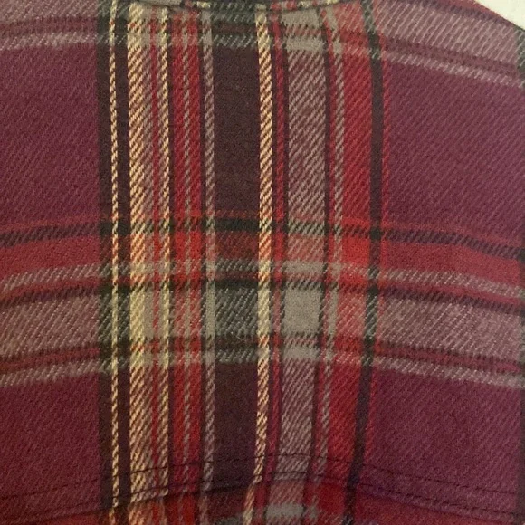 No Fear Red Plaid Zip Up Flannel Jacket Men Medium Grunge Y2K Skater Heavyweight - Picture 6 of 10